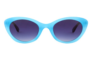 Y90 Opaque Light Pale Blue FRONT with Blue & Black Fleck TEMPLES