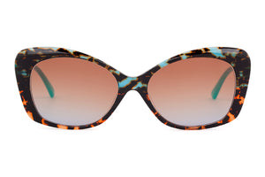 MF6 Teal to Orange graduated Tortoiseshell FRONT with Teal TEMPLES