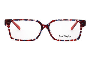MY3 Red Blue Crystal fleck patterned FRONT with Red TEMPLES