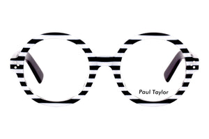 A1 Black & White Stripe FRONT with Black TEMPLES