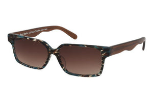 Y4 Brown Crystal Blue fleck patterned FRONT with Brown TEMPLES