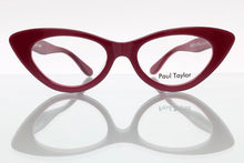Load image into Gallery viewer, AUDREY Optical Glasses Frames BY56 40’s Burgundy with 40’s Pink UNDERLAY - Paul Taylor Eyewear
