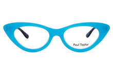 Load image into Gallery viewer, AUDREY Optical Glasses Frames Y90 Opaque Light Pale Blue FRONT with Blue &amp; Black fleck TEMPLES - Paul Taylor Eyewear
