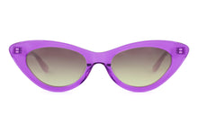 Load image into Gallery viewer,  AUDREY Sunglasses 38M Transparent Vibrant Lilac Purple FRONT with Mauve TEMPLES - Paul Taylor Eyewear
