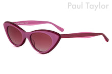Load image into Gallery viewer, AUDREY Sunglasses 56BY 40’s Pink with 40’s Burgundy UNDERLAY - Paul Taylor Eyewear
