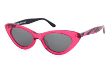 Load image into Gallery viewer, AUDREY Sunglasses JA504 Deep Cocktail Rose FRONT with Fuchsia Pink Tiger TEMPLES - Paul Taylor Eyewear
