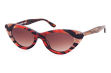 Load image into Gallery viewer, AUDREY Sunglasses K4B Multicoloured Tiger FRONT with Golden Marble &amp; Tortoiseshell Underlay TEMPLES - Paul Taylor Eyewear
