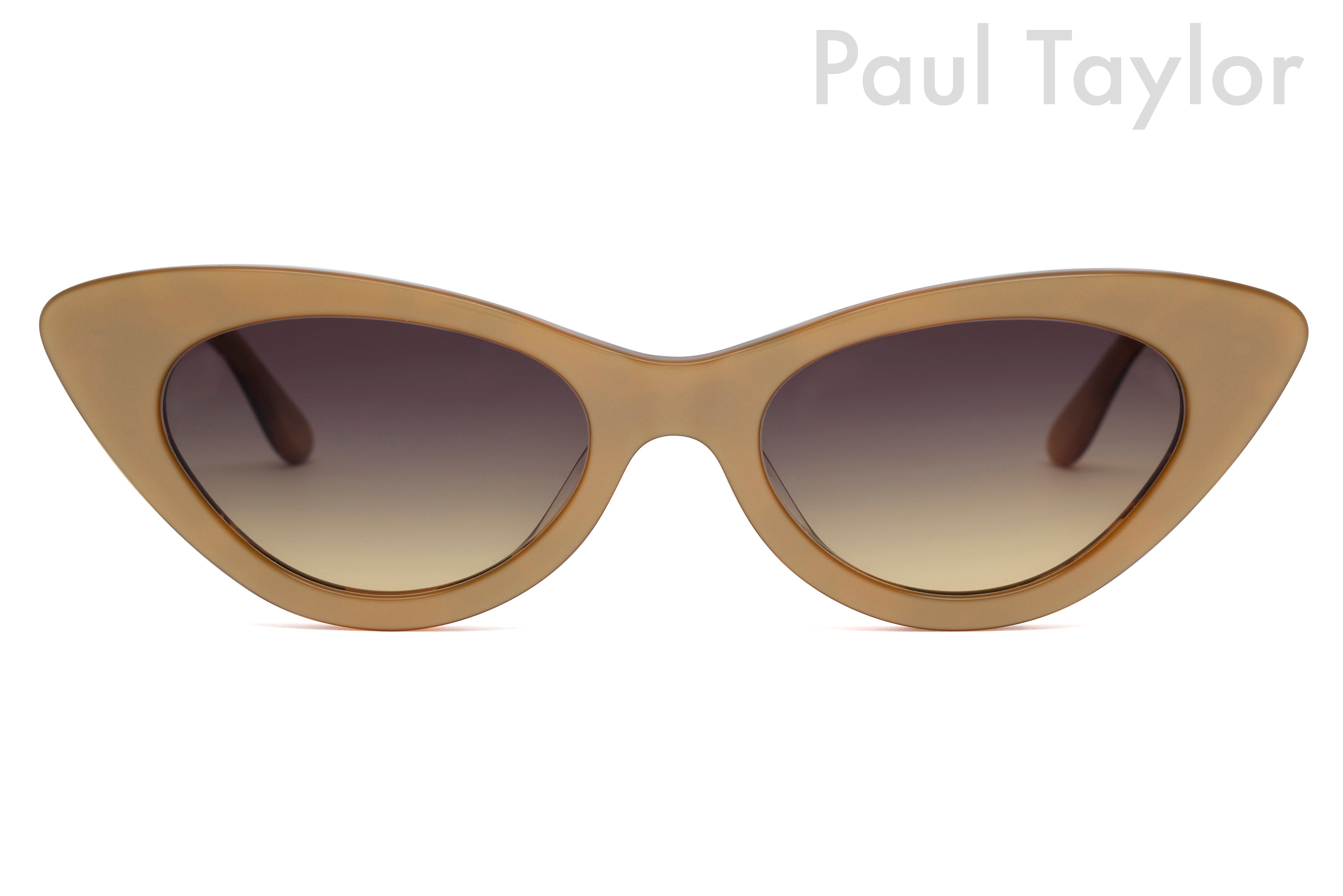 AUDREY Sunglasses YWG Golden Light Bronzed FRONT with Golden Honey Tortoiseshell TEMPLES - Paul Taylor Eyewear
