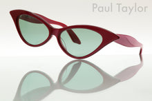 Load image into Gallery viewer, DORIS Sunglasses BY56 40’s Burgundy with 40’s Pink UNDERLAY - Paul Taylor Eyewear

