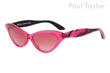 Load image into Gallery viewer, DORIS Sunglasses JA504 Deep Cocktail Rose FRONT with Fuchsia Pink Tiger TEMPLES - Paul Taylor Eyewear
