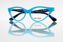 Load image into Gallery viewer, M001 Optical Glasses Y90 Opaque Light Pale Blue FRONT with Blue &amp; Black fleck TEMPLES - Paul Taylor Eyewear
