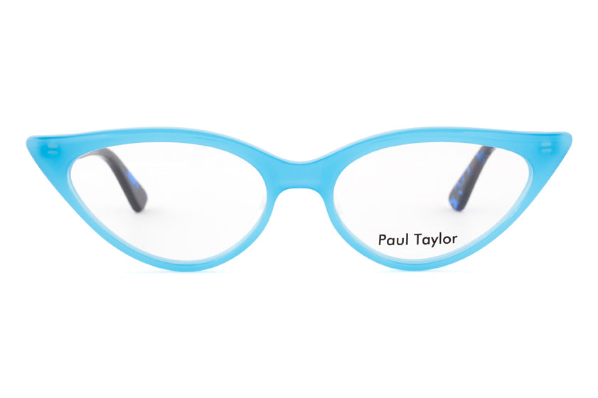 M001 Optical Glasses Y90 Opaque Light Pale Blue FRONT with Blue & Black fleck TEMPLES - Paul Taylor Eyewear