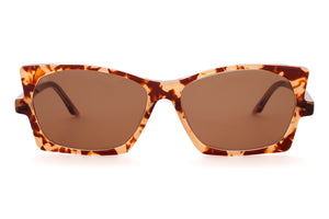 J11  Caramel Chocolate Tortoiseshell Front with transparent Light Brown Temples