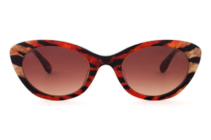 K4B Multicoloured Tiger FRONT with Golden Marble & Tortoiseshell Underlay TEMPLES