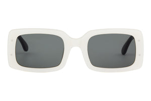 Y32/K20 Pearl White FRONT with Black TEMPLES