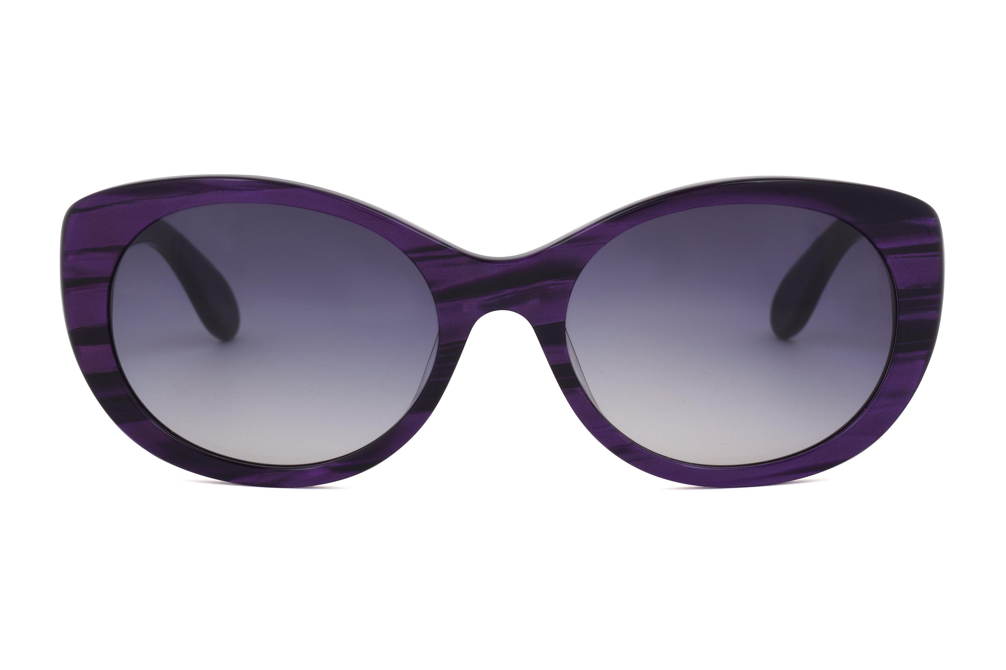 Women's Purple Lens Black Cateye Sunglasses