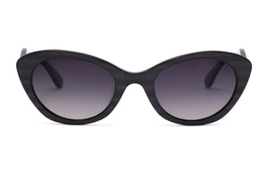 E136 POLARISED Black with subtle silver fleck FRONT & Dark Grey TEMPLES