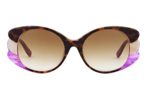 M703 Tortoiseshell White & Purple Layered FRONT with Purple UNDERLAY