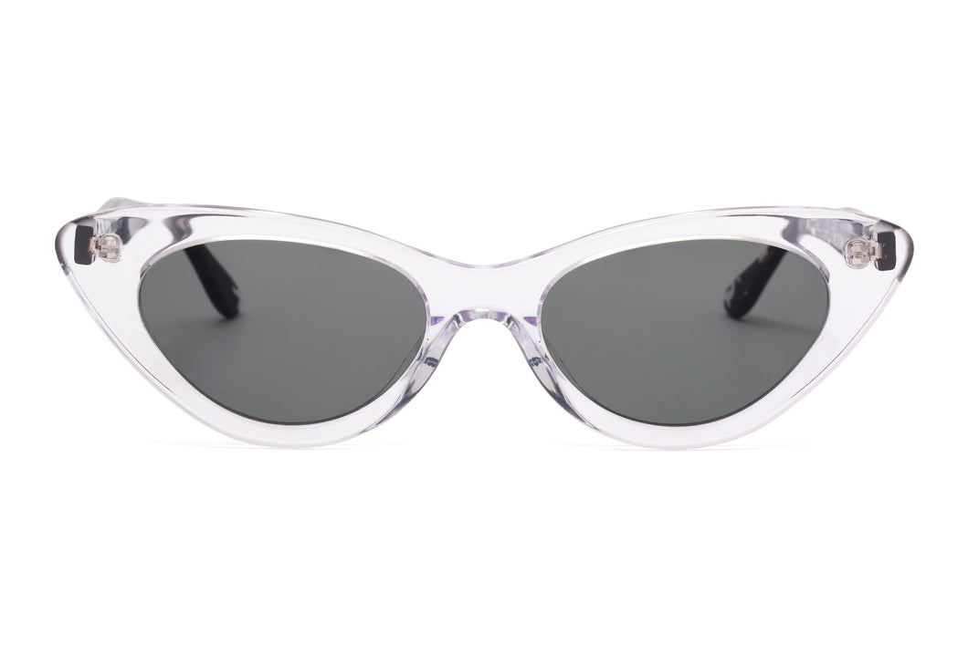 AUDREY Sunglasses S000 Crystal Clear with Black Crystal Fleck TEMPLES - Paul Taylor Eyewear